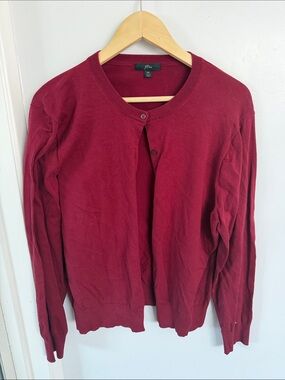 J.crew women size 2X wine red cardigan
